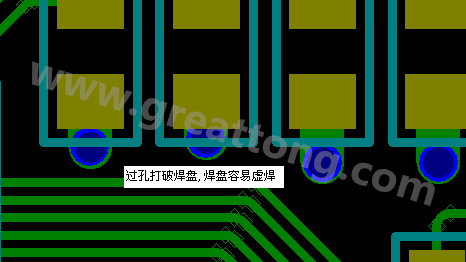 PCB設計案例分析：過孔破焊盤，造成SMT虛焊