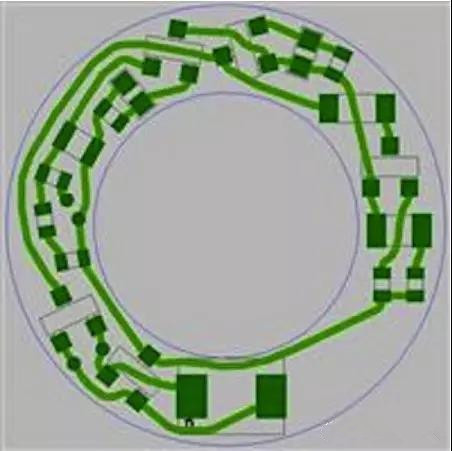 圖6：PCB布線例子：(a)拓?fù)涫阶詣?dòng)布線器(完成了100%導(dǎo)線的布線)；