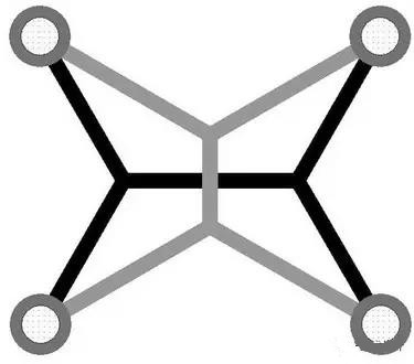 灰色Steiner樹不是最優(yōu)的，但黑色Steiner樹是最優(yōu)的。